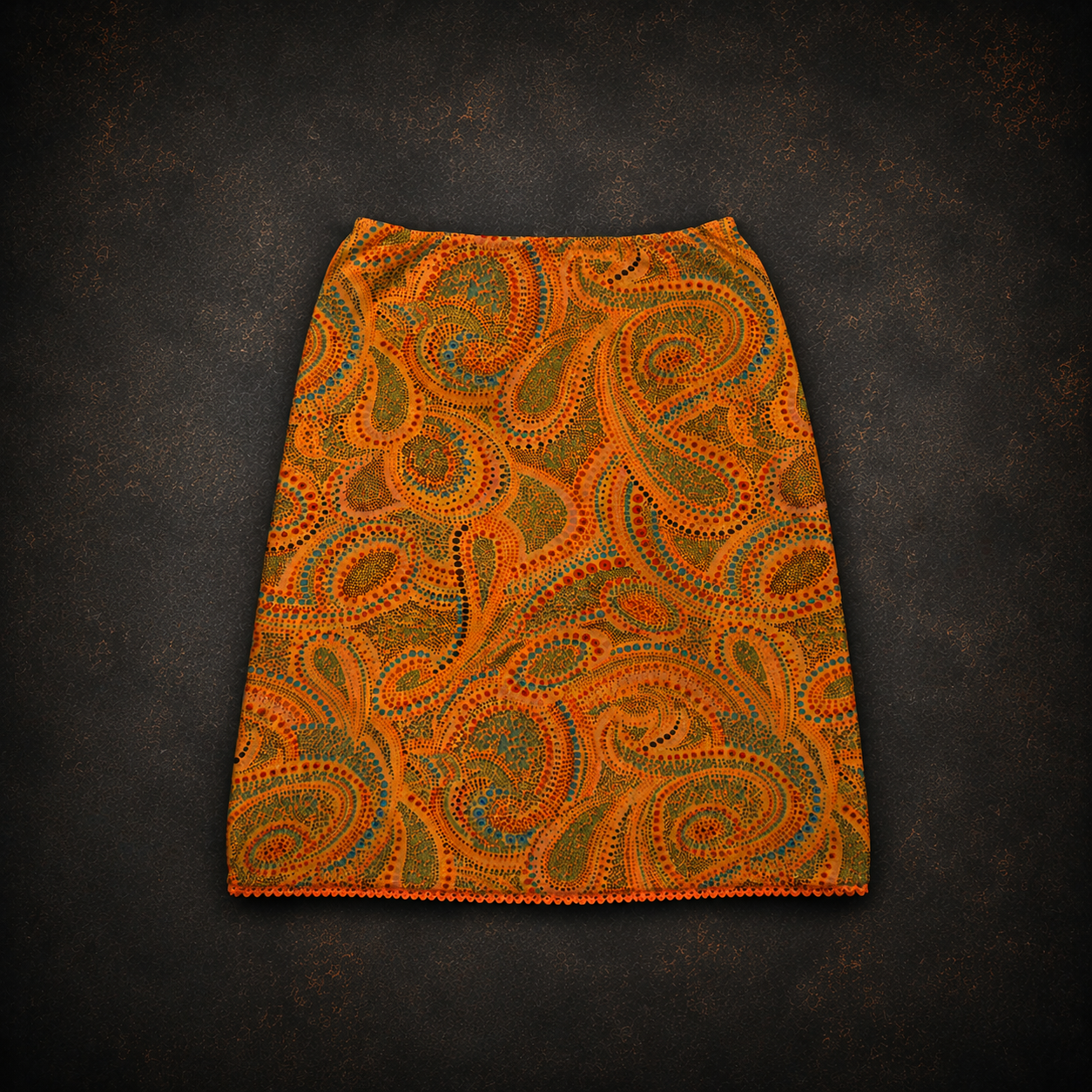 Orange Paisley Skirt