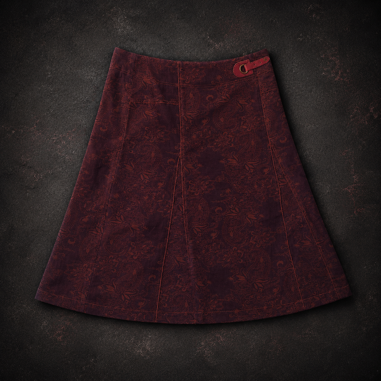 Burgundy Paisley Skirt
