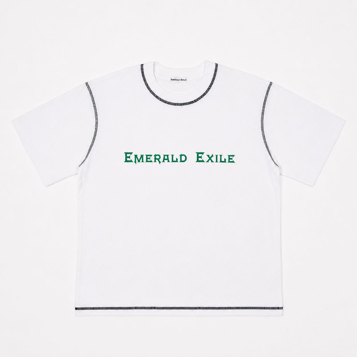 Exile Script Tee - White/Green